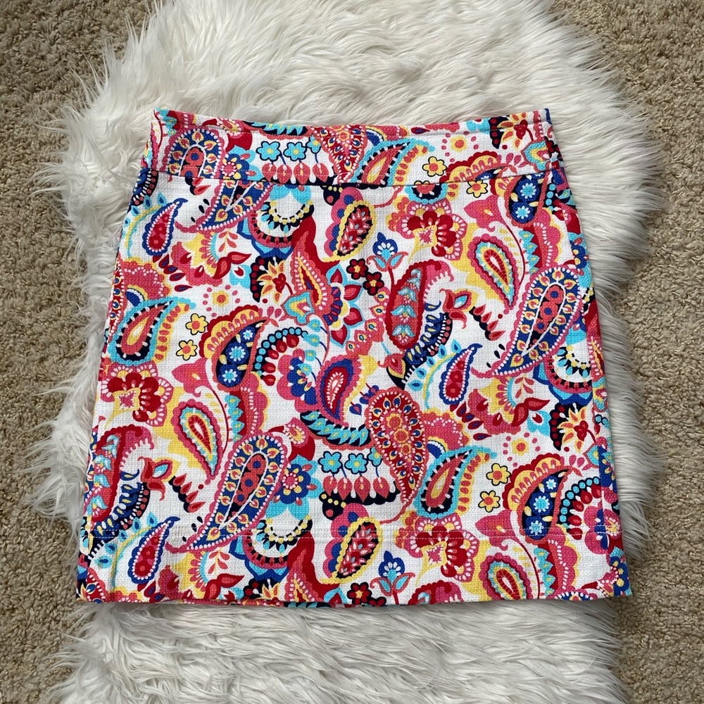 {Talbots} Petite Paisley Textured Skirt - Women's 8 Petite